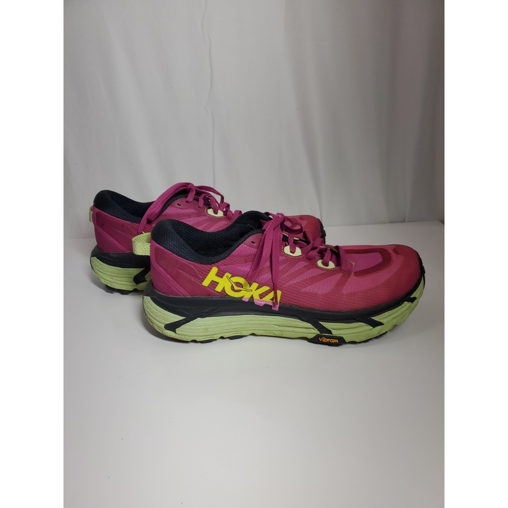 HOKA ONE ONE Mafate Speed 3 Shoes Womens 9.5 B Vibram Trail Running Pink Yellow